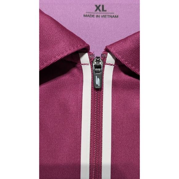 Skechers GO GOLF Tour Polo Men’s XL Magenta Pink Zip Callaway Lexus AP 18Birdies - Picture 8 of 12